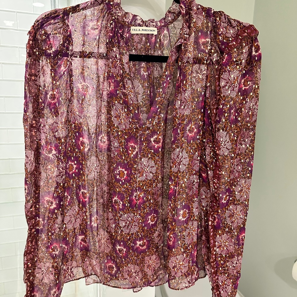 Ulla Johnson sheer silk blouse size 6